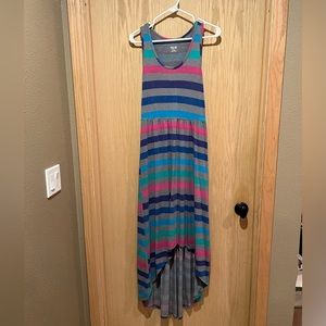 High low striped dress